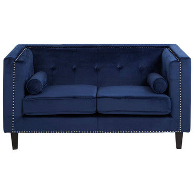 2 Seater Midnight Blue Velvet Sofa, Felisa
