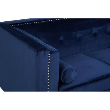 2 Seater Midnight Blue Velvet Sofa, Felisa