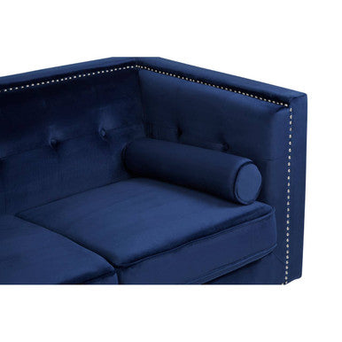 2 Seater Midnight Blue Velvet Sofa, Felisa