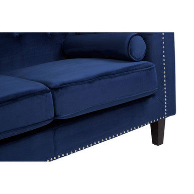 2 Seater Midnight Blue Velvet Sofa, Felisa