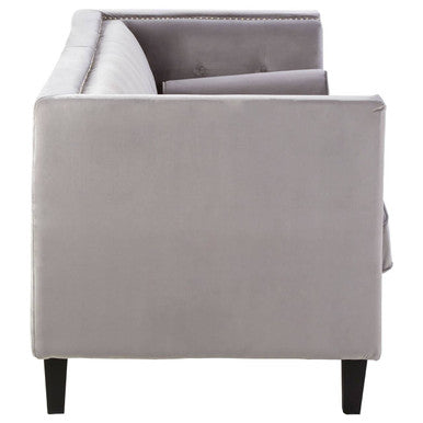 3 Seater Grey Velvet Sofa, Felisa