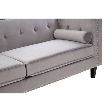 3 Seater Grey Velvet Sofa, Felisa