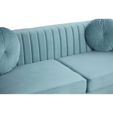3 Seater Pastel Green Velvet Sofa, Farah