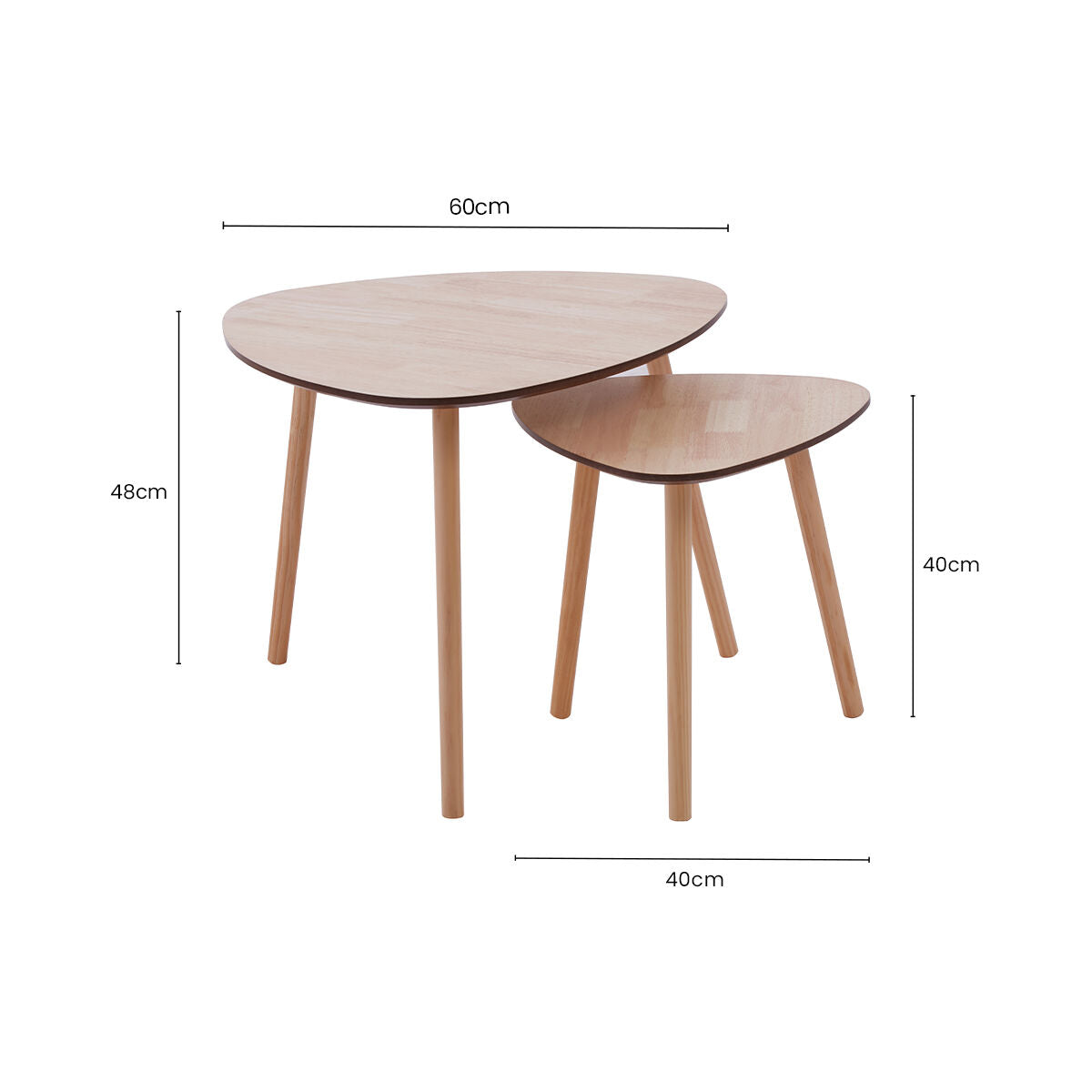 Rostok Natural Wood Set of 2 Nesting Tables