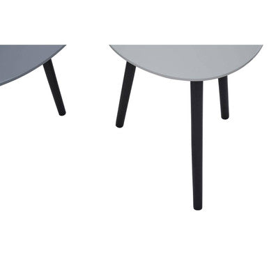 Nostra Grey Gloss Finish Set of 2 Nesting Tables