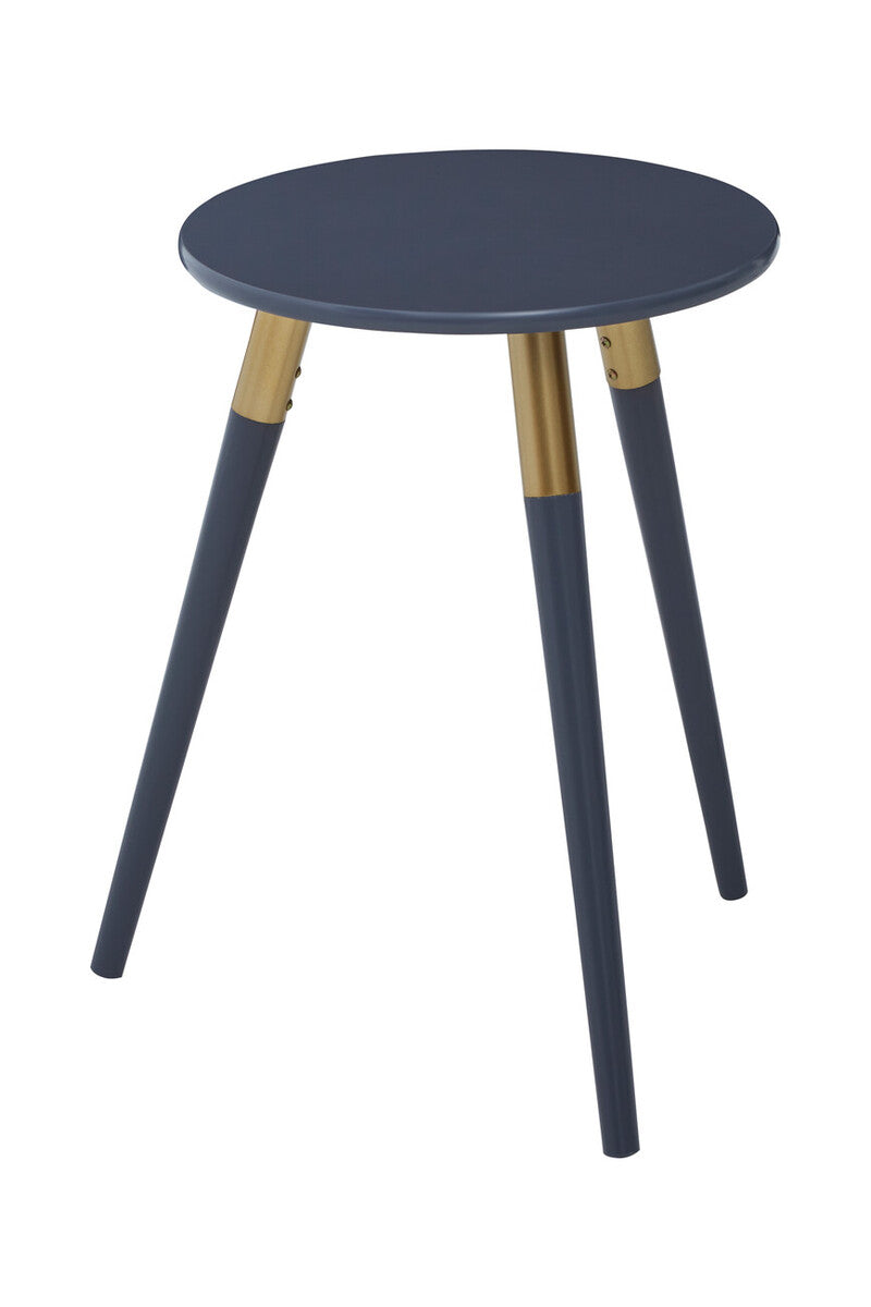 Nostra Dark Grey and Gold Finish Round Side Table