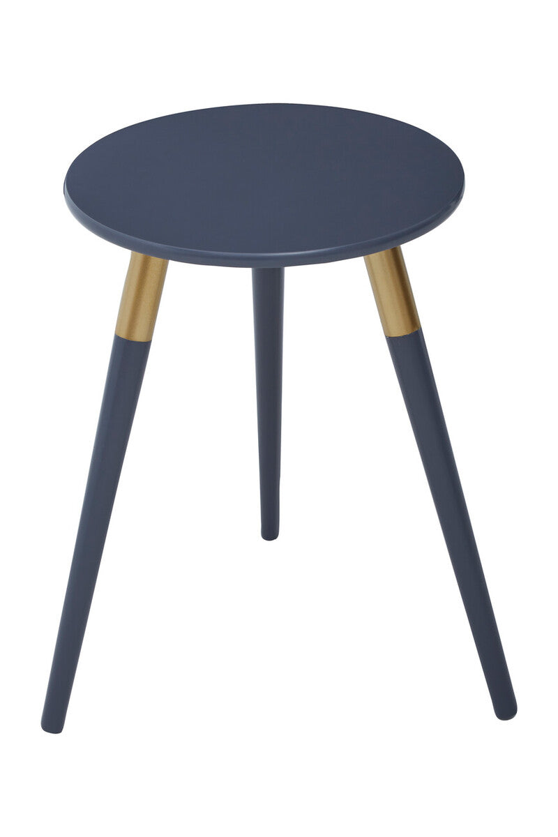 Nostra Dark Grey and Gold Finish Round Side Table