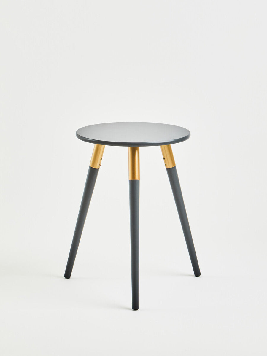 Nostra Dark Grey and Gold Finish Round Side Table