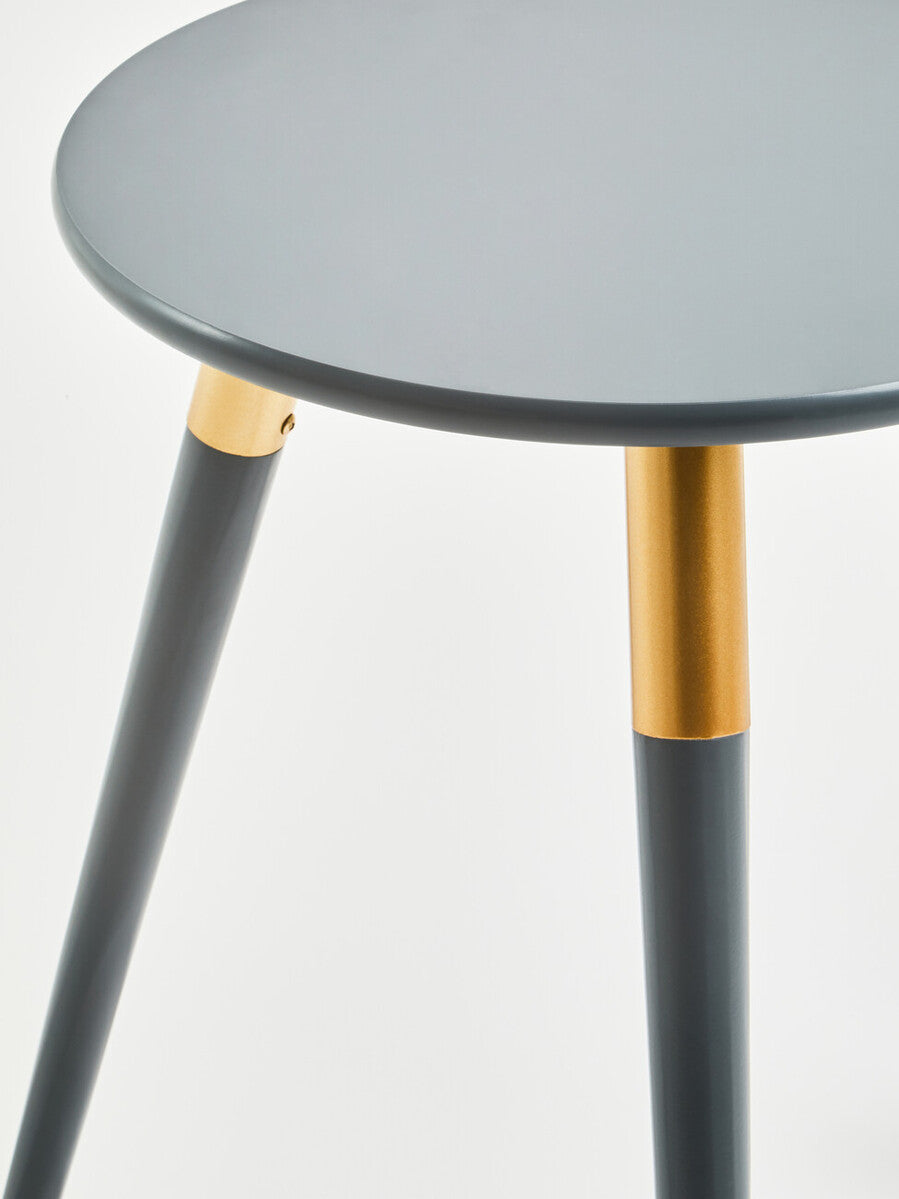 Nostra Dark Grey and Gold Finish Round Side Table