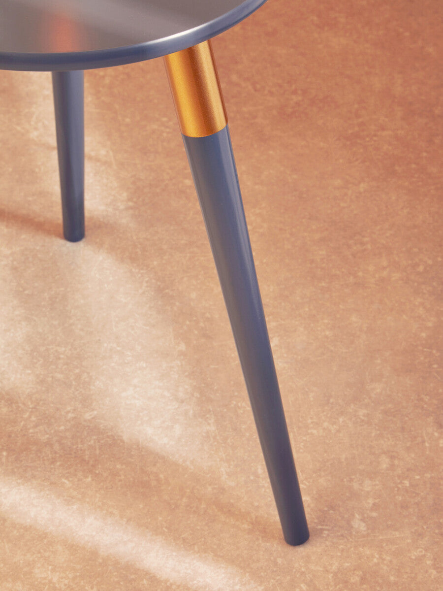 Nostra Dark Grey and Gold Finish Round Side Table