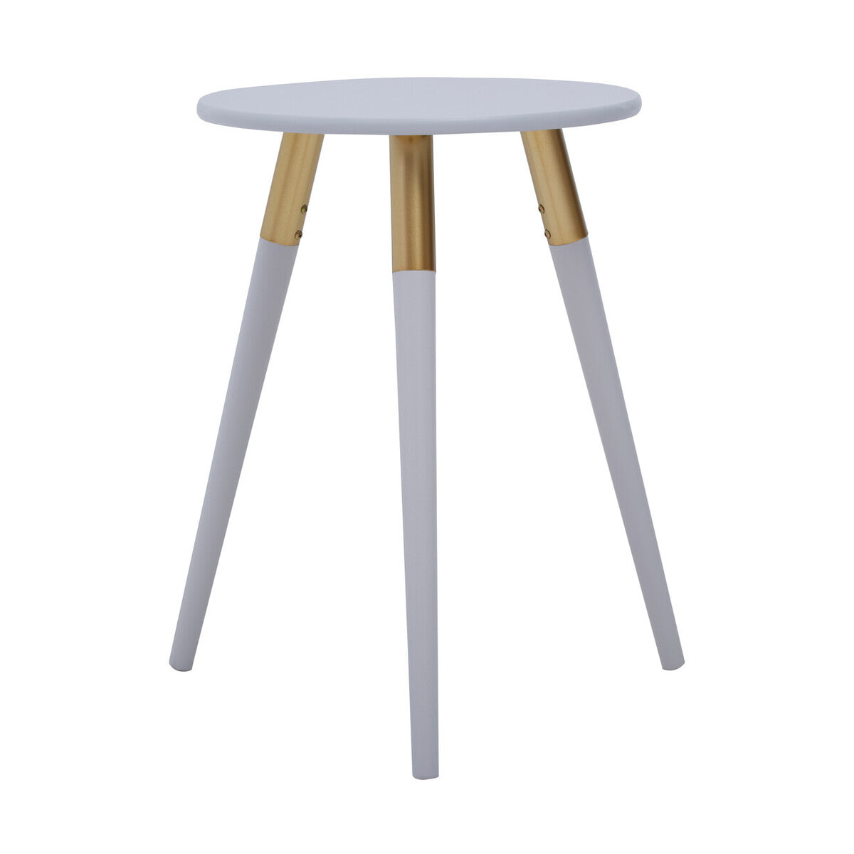 Nostra Light Grey and Gold Finish Round Side Table