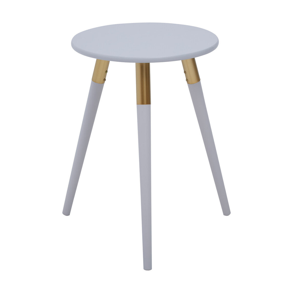 Nostra Light Grey and Gold Finish Round Side Table