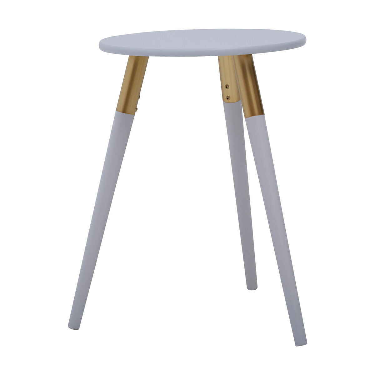 Nostra Light Grey and Gold Finish Round Side Table