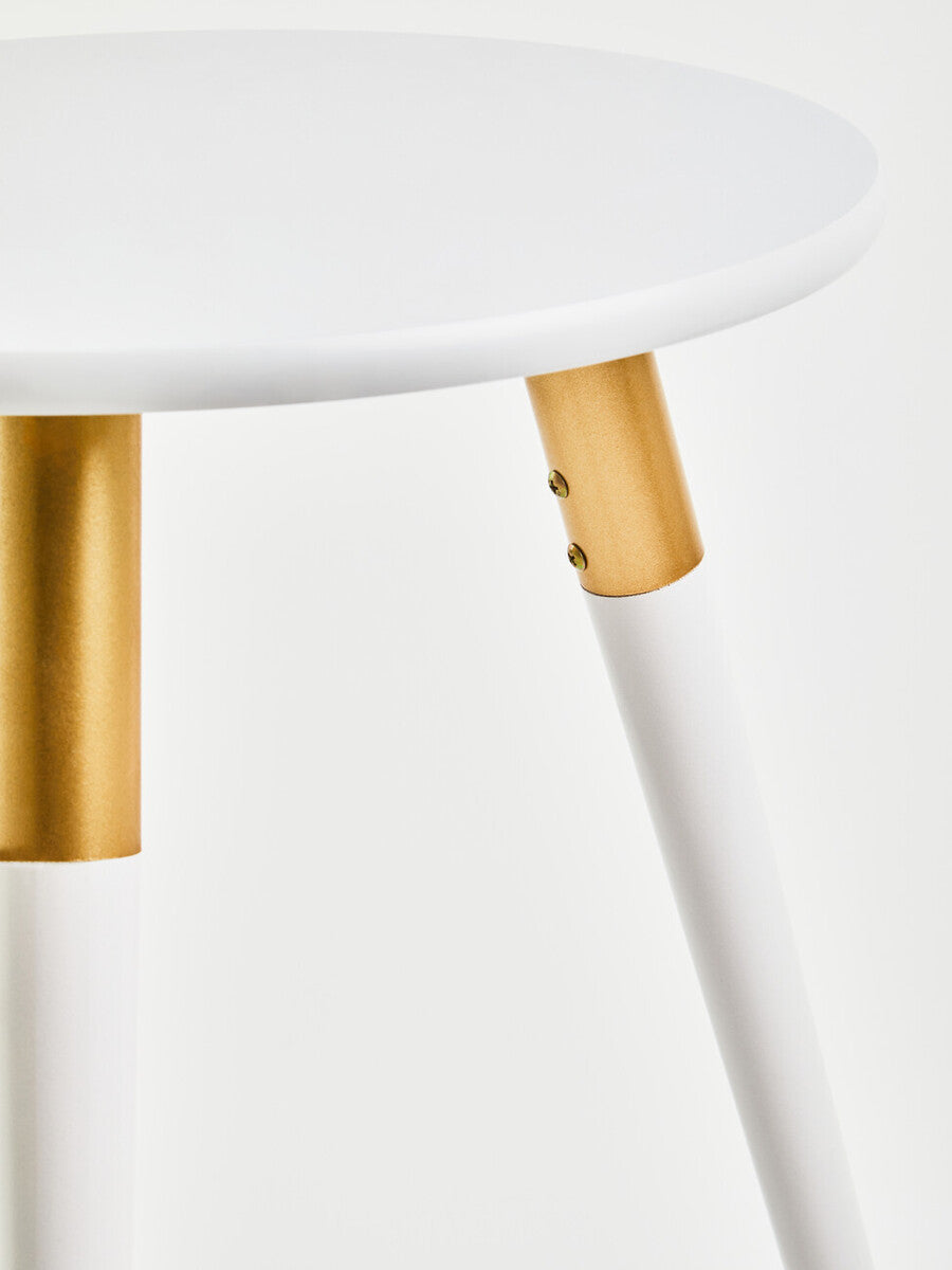 Nostra Light Grey and Gold Finish Round Side Table