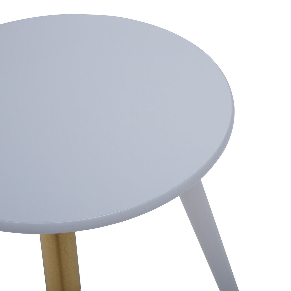 Nostra Light Grey and Gold Finish Round Side Table