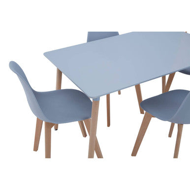 Varberg Grey Dining Table with 4 Chairs Set