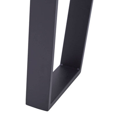 Natural Wood Side Table with Black Metal U Shaped Base, Oakton