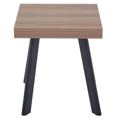 Natural Wood Effect Top Side Table with Black Metal Splayed Legs, Oakwill