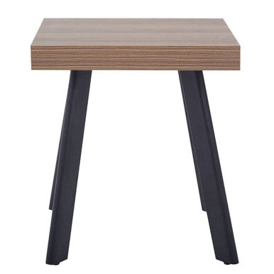 Natural Wood Effect Top Side Table with Black Metal Splayed Legs, Oakwill