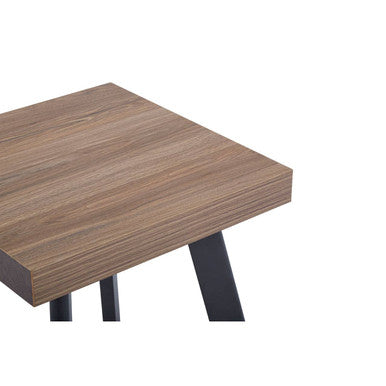 Natural Wood Effect Top Side Table with Black Metal Splayed Legs, Oakwill