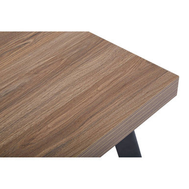 Natural Wood Effect Top Side Table with Black Metal Splayed Legs, Oakwill