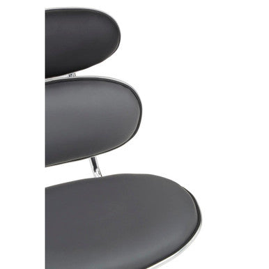 Fran Black Pu Home Office Chair
