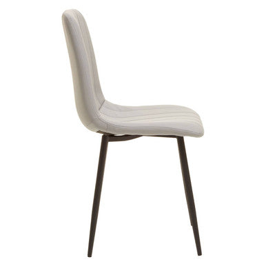 Tiana Set Of 4 Light Grey Leather Effect Dining Chairs