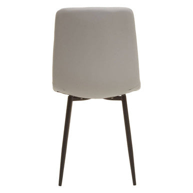 Tiana Set Of 4 Light Grey Leather Effect Dining Chairs