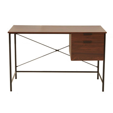 Dark Brown Walnut Veneer Effect Desk with Drawers | Bradbury