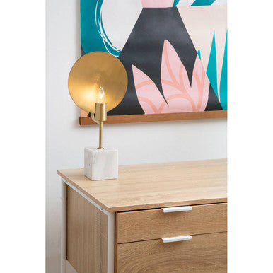 Bradbury Natural Oak Veneer 2 Drawer Desk with Metal Frame