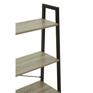 Bradbury Four Tier Grey Oak Veneer Ladder Shelf Unit