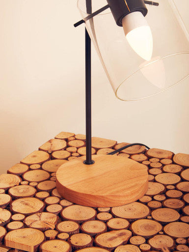 Lacuna Fir Wood Mosaic Disc Square Side Table