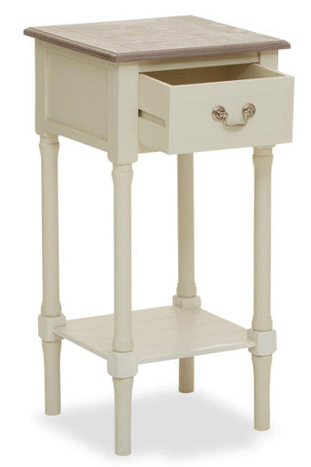 Heritage 1 Drawer White Side Table