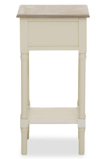 Heritage 1 Drawer White Side Table