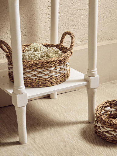 Heritage 1 Drawer White Side Table