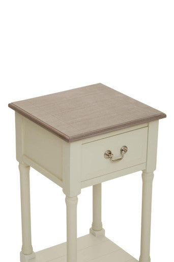 Heritage 1 Drawer White Side Table