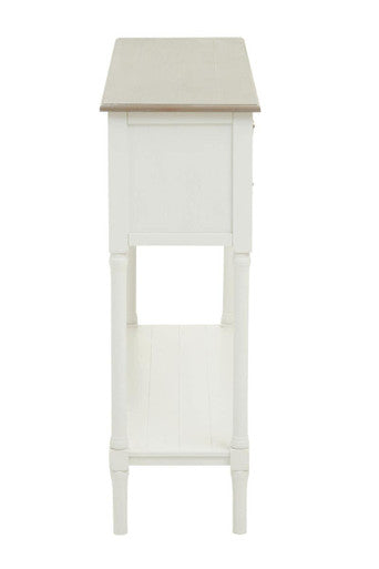 Heritage White Wooden 4 Drawer Console Table