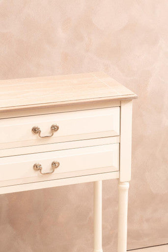 Heritage White Wooden 4 Drawer Console Table