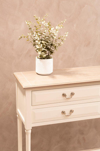 Heritage White Wooden 4 Drawer Console Table
