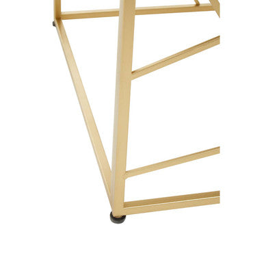 Farran Gold Finish Side Table with Mirrored Top