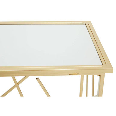 Farran Gold Finish Console Table with Mirrored Top