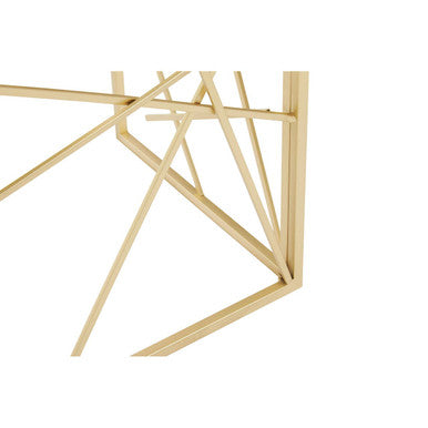 Farran Gold Finish Console Table with Mirrored Top