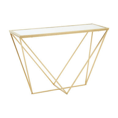 Farran Gold Finish Mirrored Top Console Table