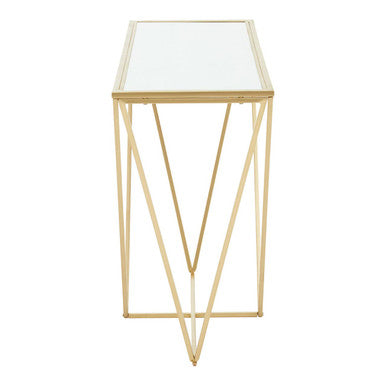 Farran Gold Finish Mirrored Top Console Table