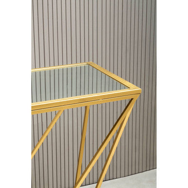 Farran Gold Finish Mirrored Top Console Table