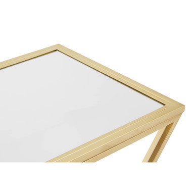 Farran Gold Finish Mirrored Top Console Table