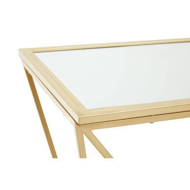 Farran Gold Finish Mirrored Top Console Table