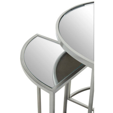 Farran Silver Finish Set of 5 Nesting Tables