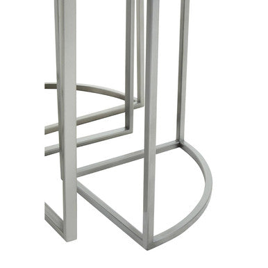 Farran Silver Finish Set of 5 Nesting Tables