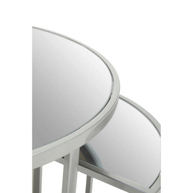 Farran Silver Finish Set of 5 Nesting Tables